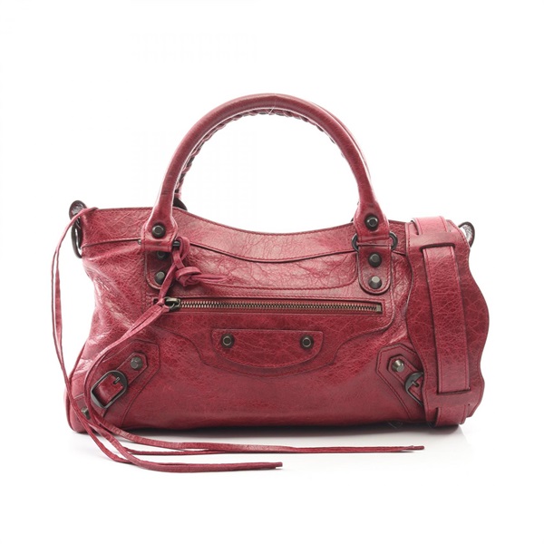 BALENCIAGA The first shoulder Handbag leather Red Used Women