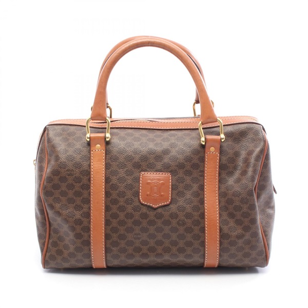 CELINE Macadam travel Handbag PVC coated canvas leather Brown Used Women