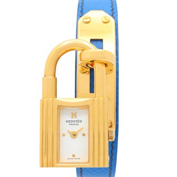 HERMES Kelly watch Wrist Watch KE1.201 Quartz Gold Plated Leather Used Women