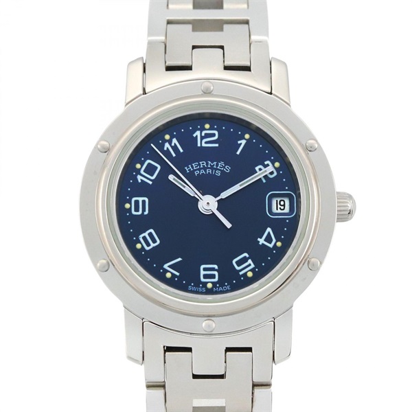 HERMES Clipper Wrist Watch CL4.210 Quartz Stainless Steel Used Women
