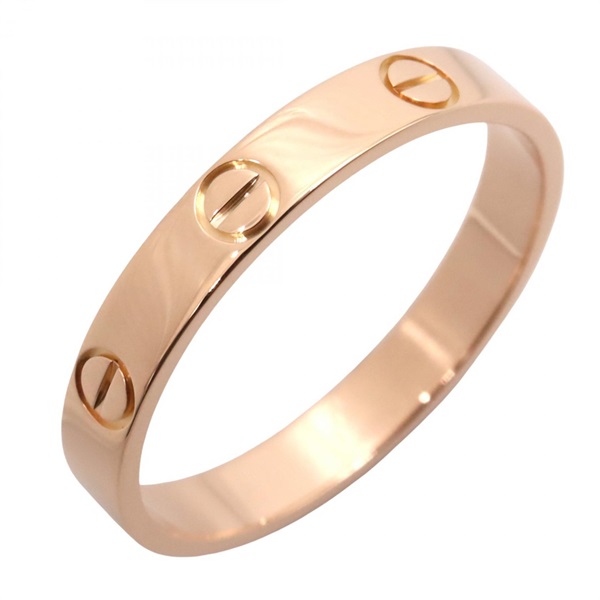 CARTIER Mini Love Ring 18KRG Pink Rose Gold Used #60 Unisex US Size 9
