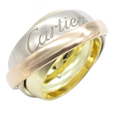 CARTIER Trinity Must Essence 2002 Christmas Limited Edition Ring #4.75 18K YG PG