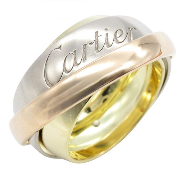 CARTIER Trinity Must Essence 2002 Christmas Limited Edition Ring #4.75 18K YG PG