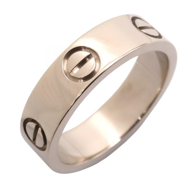 CARTIER Love Ring 18KWG White Gold Used #54 Unisex US Size 6.5