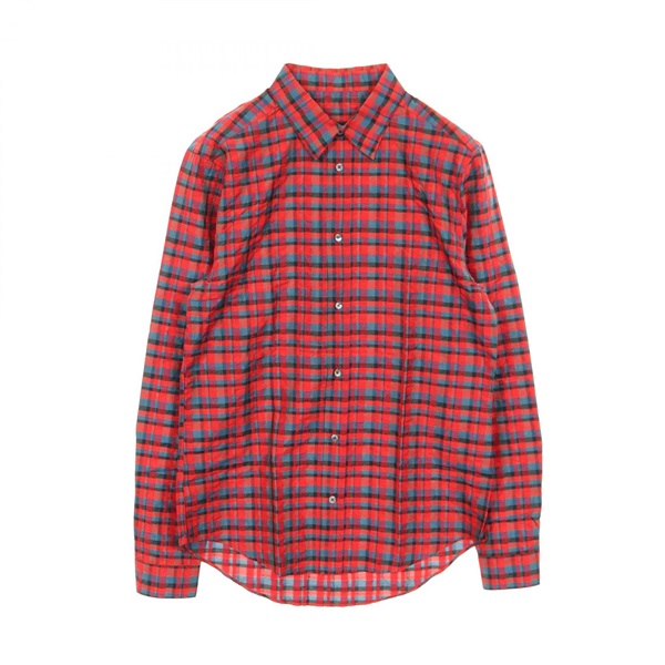 LOUIS VUITTON Plaid shirt tops #XL RM132M H4SH10SNP silk Red Navy Black Used men