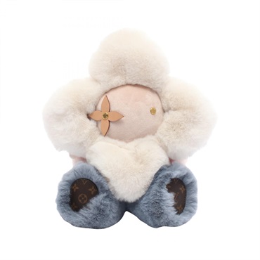 LOUIS VUITTON Doudou Vivienne GI0445 Plush stuffed Toy leather Beige Used Women