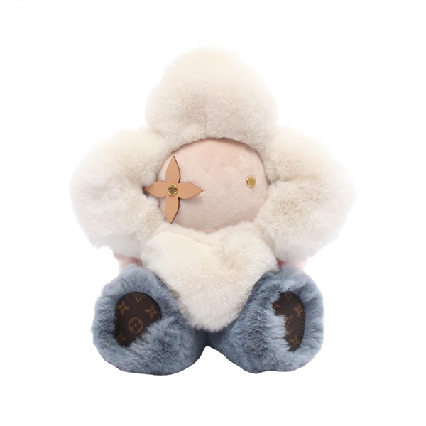 LOUIS VUITTON Doudou Vivienne GI0445 Plush stuffed Toy leather Beige Used Women