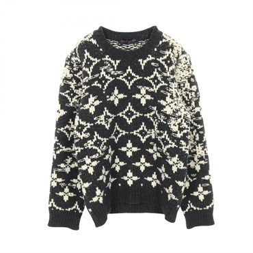 LOUIS VUITTON Distorted Monogram knitwear #M sweater RM202 TPA HJN85W wool Gray