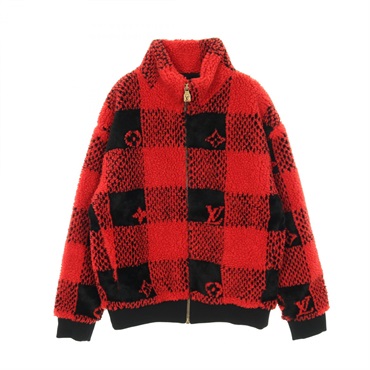 LOUIS VUITTON Damier fleece Blouson jacket #M HRY86WNJF wool polyester Red Black