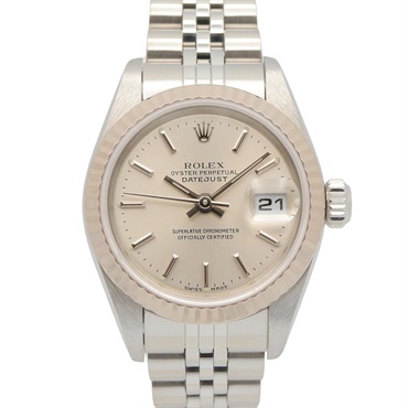 ROLEX Datejust Y Silver Bar Wrist Watch 79174 Automatic 18KWG SS Used Women