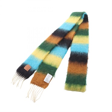 LOEWE anagram Scarf with Fringe wool Mohair Multicolor Used Women