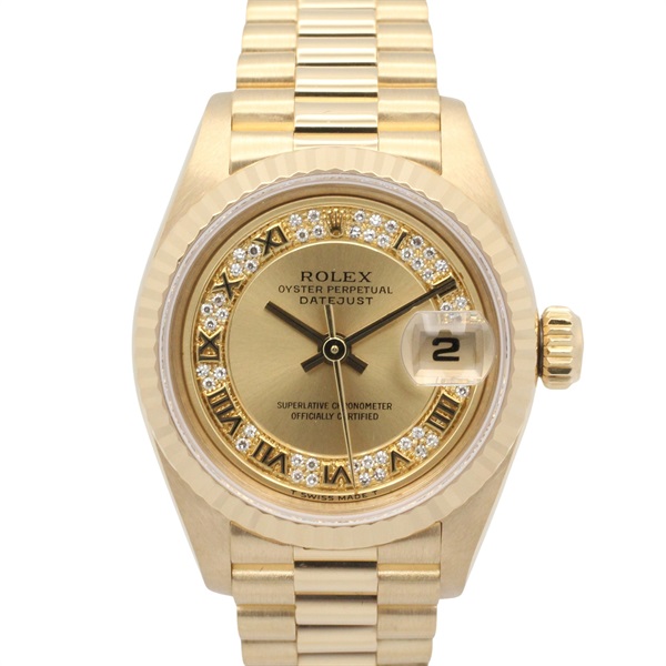 ROLEX Datejust Milliard Wrist Watch 69178MR Auto winding K18YG diamond Used
