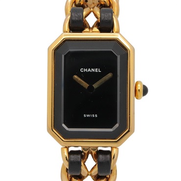 CHANEL Premiere S Wrist Watch H0001 Quartz Gold Plated Leather belt Used Women