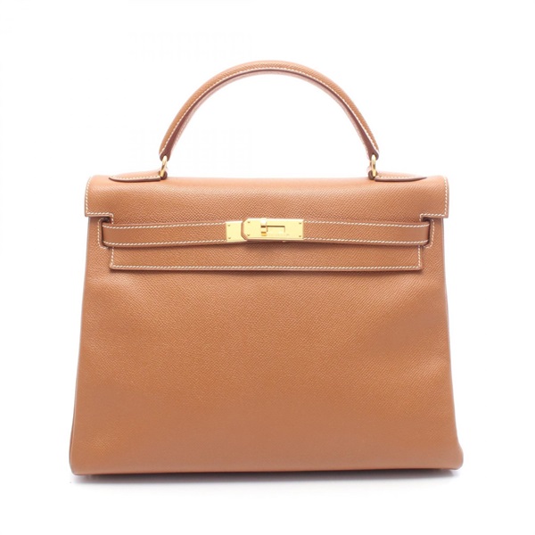 HERMES Kelly 32 Shoulder Handbag C Graine Couchevel leather Gold GHW Used