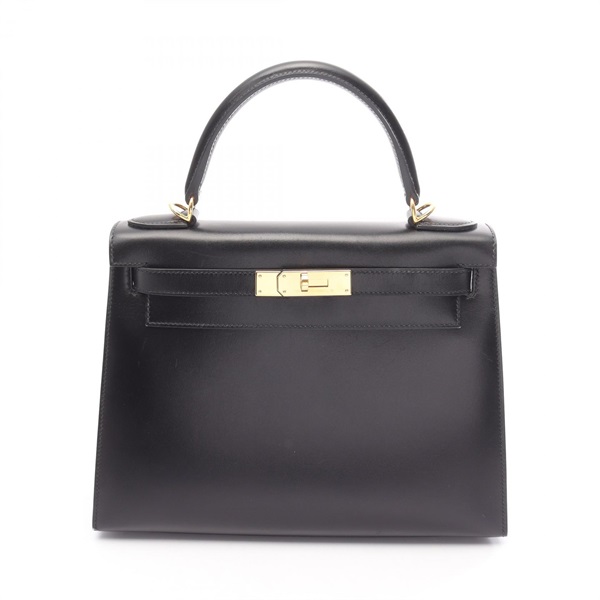HERMES Kelly 28 Shoulder Handbag Z 001848CC Box calf leather Black GHW Used