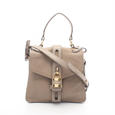 Chloe Abbey Shoulder Crossbody Tote Hand bag leather Beige Used Women