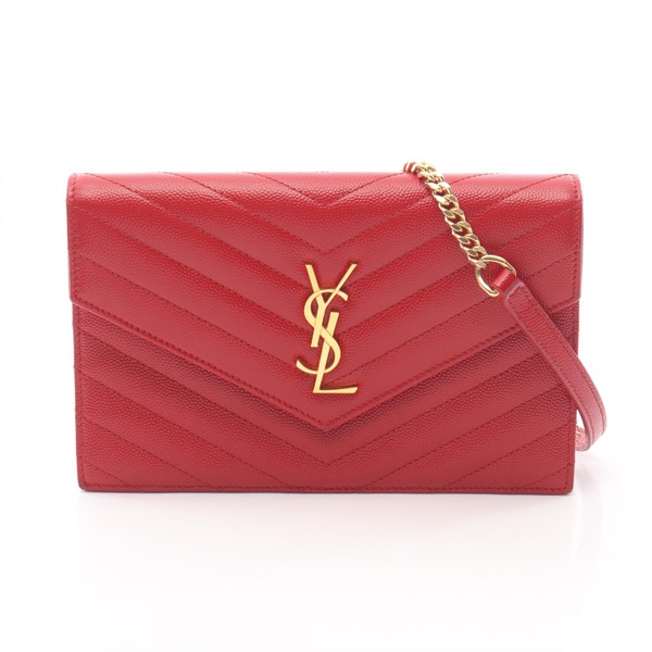 SAINT LAURENT PARIS Cassandra Envelope Chain Shoulder Crossbody Bag 857605 Used