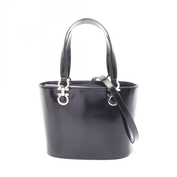 Salvatore Ferragamo Gancini 2Way Shoulder Handbag leather Black Used Women