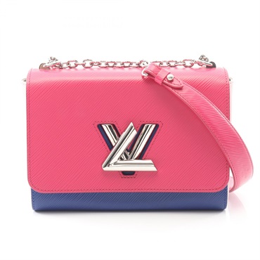 LOUIS VUITTON Twist MM Chain Shoulder Handbag Epi leather Pink Blue Used Women
