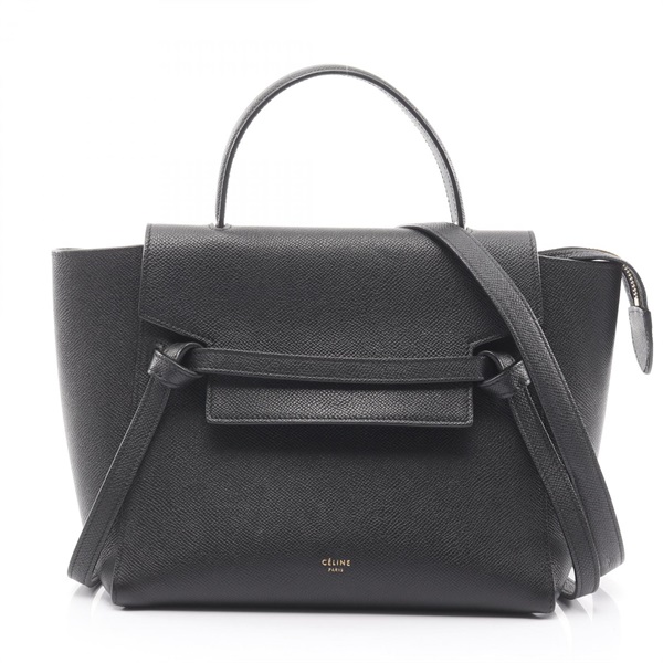 CELINE BELT BAG MICRO Shoulder Crossbody Handbag leather Black Used Women