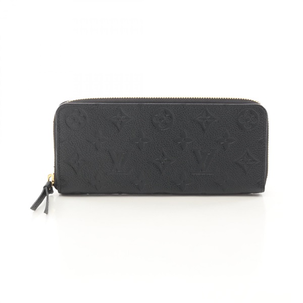 LOUIS VUITTON Portefeuille Clemence Around long wallet purse M60171 leather noir