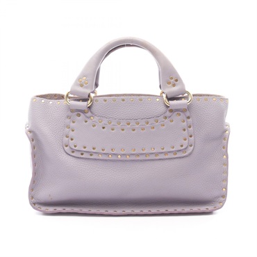 CELINE Boogie bag studs Handbag leather Purple Used Women