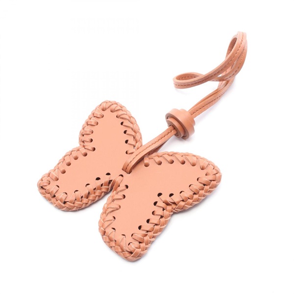 TOD'S Bag charm holder leather Brown butterfly Used Women