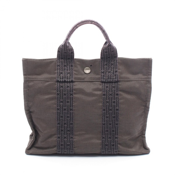 HERMES Herline PM Tote hand Bag 101056M canvas Gray Used Women SHW