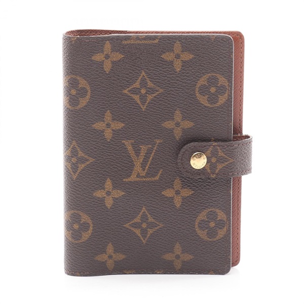 LOUIS VUITTON Agenda PM Notebook cover R20005 Monogram canvas Brown Used Women