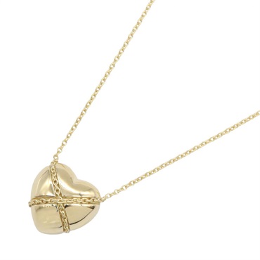 TIFFANY＆CO Cross Heart Necklace Pendant 46.5cm 18KYG Yellow Gold Used Women