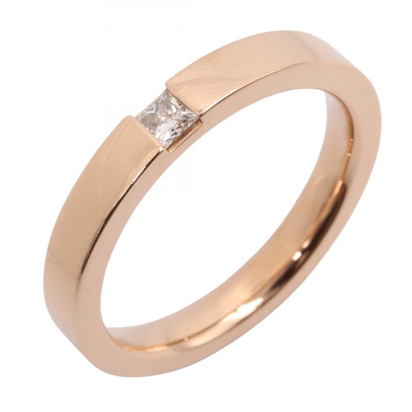 HARRY WINSTON Wedding ring 1P Diamond 18KPG Pink Rose Gold Used women US size 6