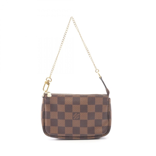 LOUIS VUITTON Mini pochette Accessoires Handbag Pouch N58009 Damier Ebene Used