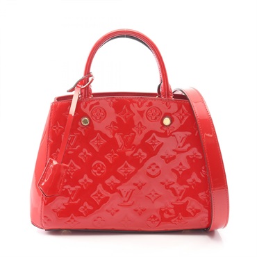 LOUIS VUITTON Montaigne BB Crossbody Handbag M50170 Vernis leather Red Used LV