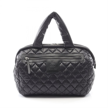 CHANEL Cococoon Handbag Nylon Black Used Women SHW