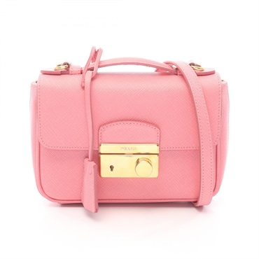 PRADA 2Way Crossbody Shoulder Handbag Saffiano leather Pink Used Women