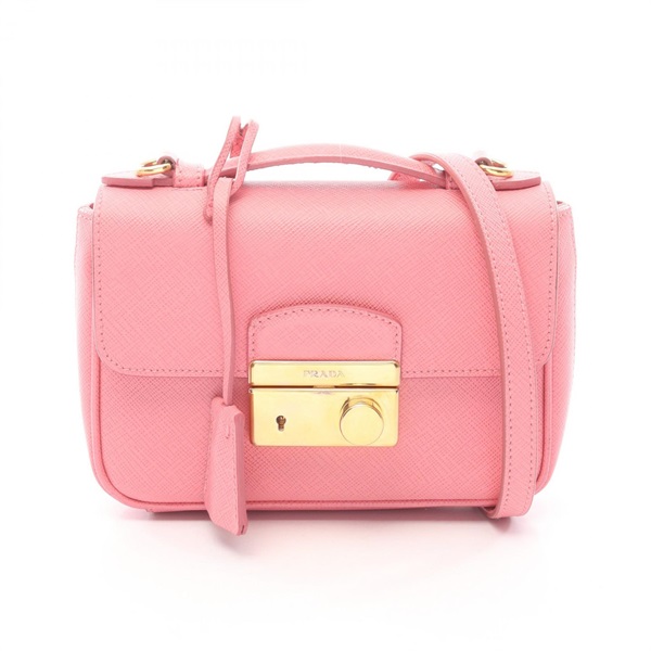 PRADA 2Way Crossbody Shoulder Handbag Saffiano leather Pink Used Women