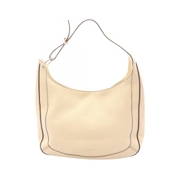 LOEWE Shoulder Bag leather Beige Brown Used Women