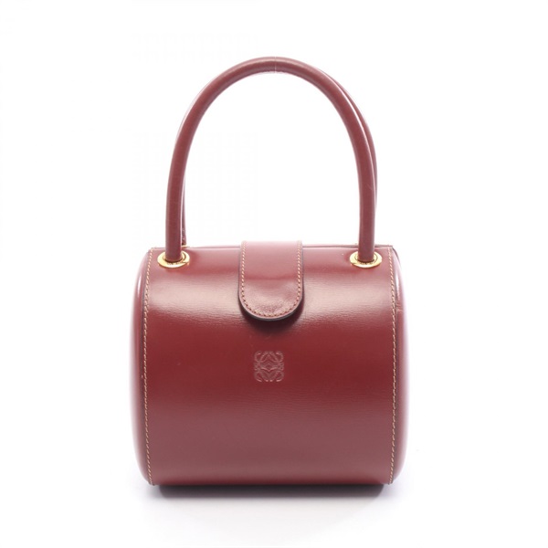 LOEWE Anagram Handbag leather Bordeaux Used Women GHW