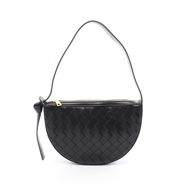 BOTTEGA VENETA Mini Sunrise Intrecciato Shoulder Bag 763747VCPP38425 leather BK