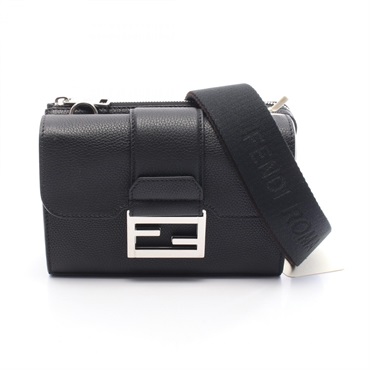 FENDI Double Baguette Shoulder crossbody Bag 7VA649APDRF0GXN leather Black NEW