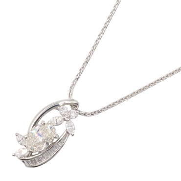 JEWELRY Diamond Necklace Pendant Pt900 Pt850 Platinum Used Women