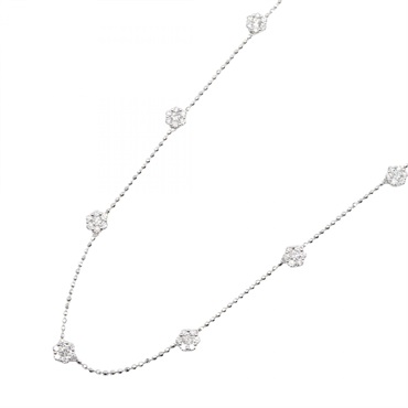 JEWELRY Diamond Necklace 18KWG White Gold Used Women 46.5㎝