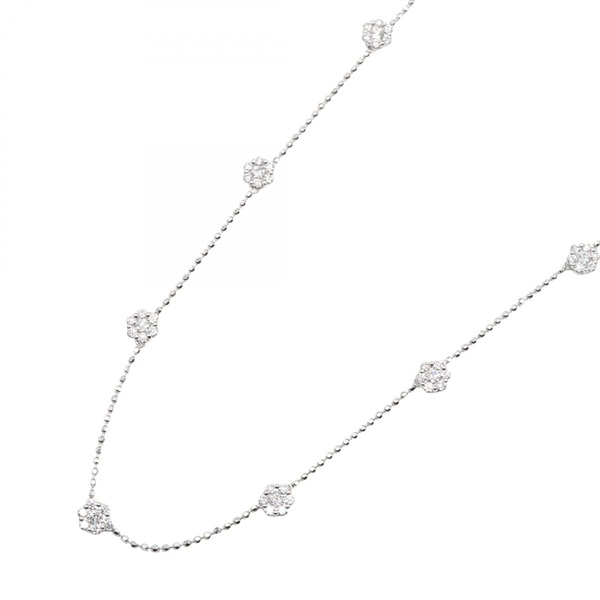JEWELRY Diamond Necklace 18KWG White Gold Used Women 46.5㎝