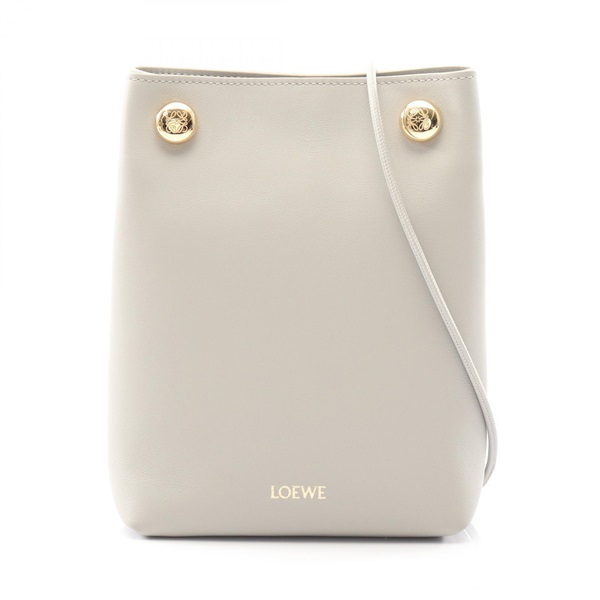 LOEWE Pebble Pouch Shoulder crossbody Bag CANBSPPX016579 leather Gray NEW Women