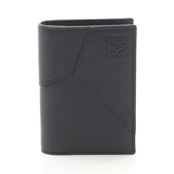 LOEWE Puzzle Bifold Card Case holder C510144X101100 leather Black NEW Women