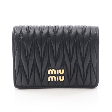 Miu Miu Materasse Bi-fold wallet compact purse 5MV021AFPPF0002 leather Nero new