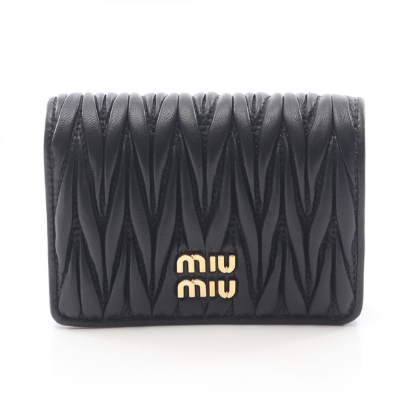 Miu Miu Materasse Bi-fold compact purse wallet 5MV021AFPPF0002 leather Black