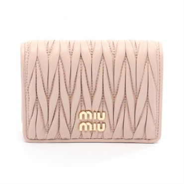 Miu Miu Materasse Bi-fold compact wallet purse 5MV021AFPPF0236 leather cipria PK