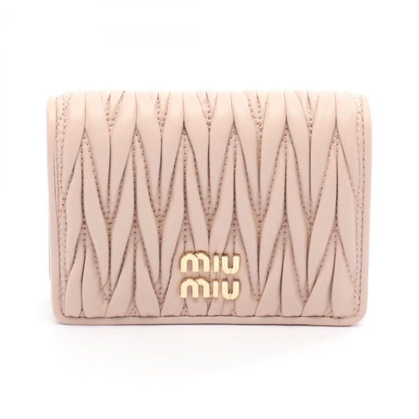 Miu Miu Materasse Bi-fold wallet compact purse 5MV021AFPPF0236 leather cipria