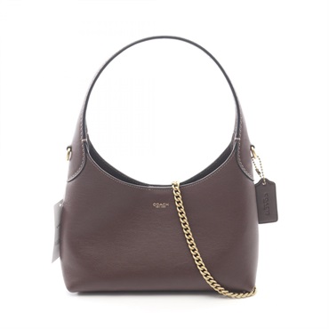 COACH BROOKLYN 23 shoulder chain crossbody Handbag CW614B4MPL leather Brown